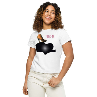 HARDCORE UNIVERSITY BOSSY Women’s high-waisted t-shirt