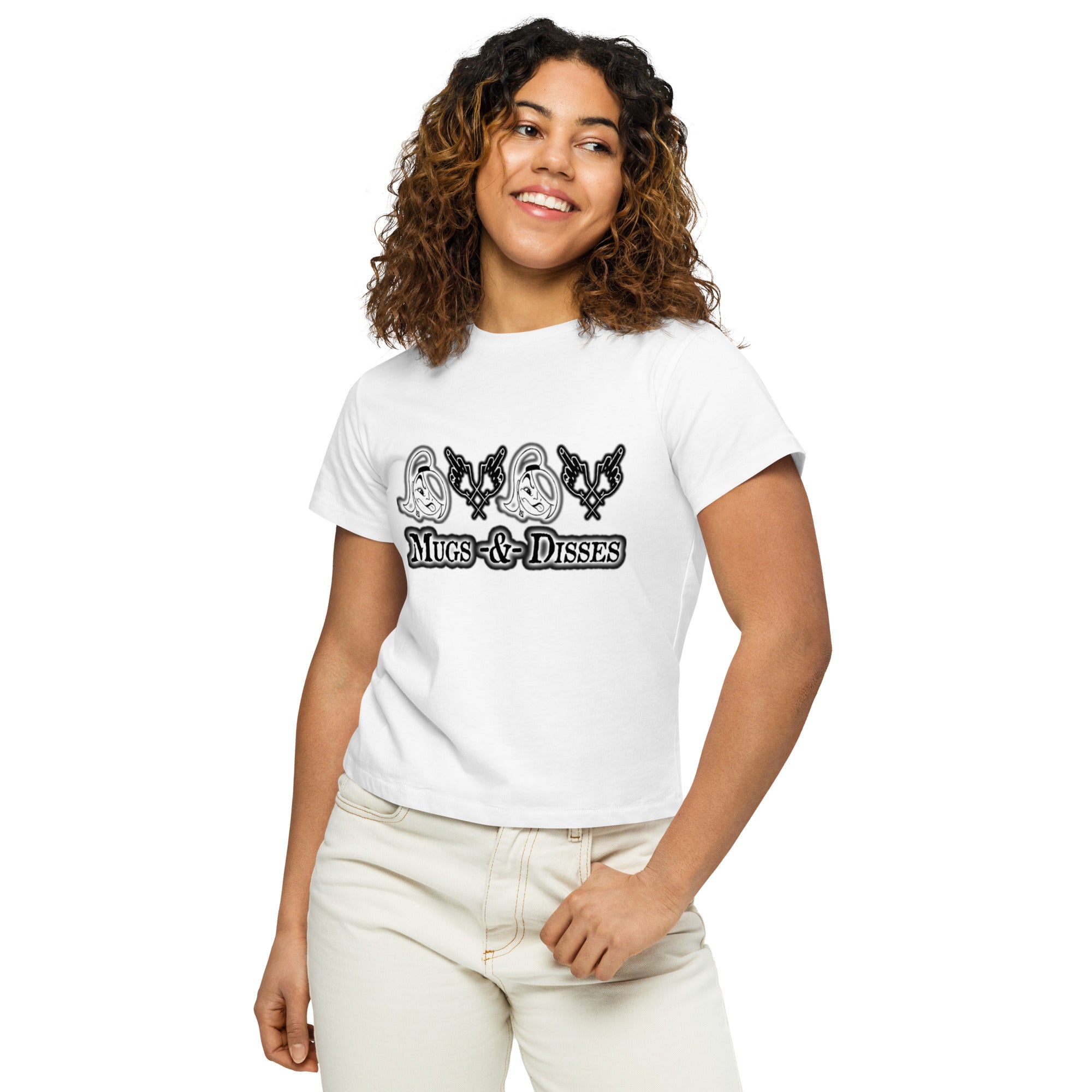 HARDCORE UNIVERSITY MUGS&DISSES Women’s high-waisted t-shirt